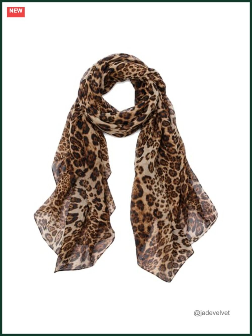 Silk Feel Leopard Print Scarf Extra Large Chiffon Shawl Wrap for Women Rave